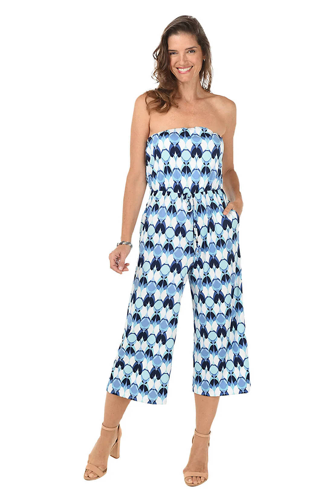 Bubbles Bandeau Wide Leg Jumpsuit