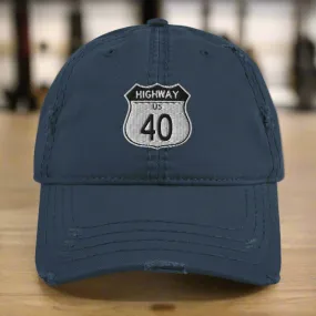 Highway 40 Distressed Dad Hat