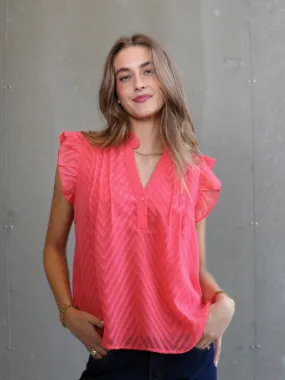 MAISIE FLÆSE TOP - CORAL