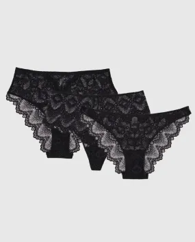 Mixed Lace Pack Black