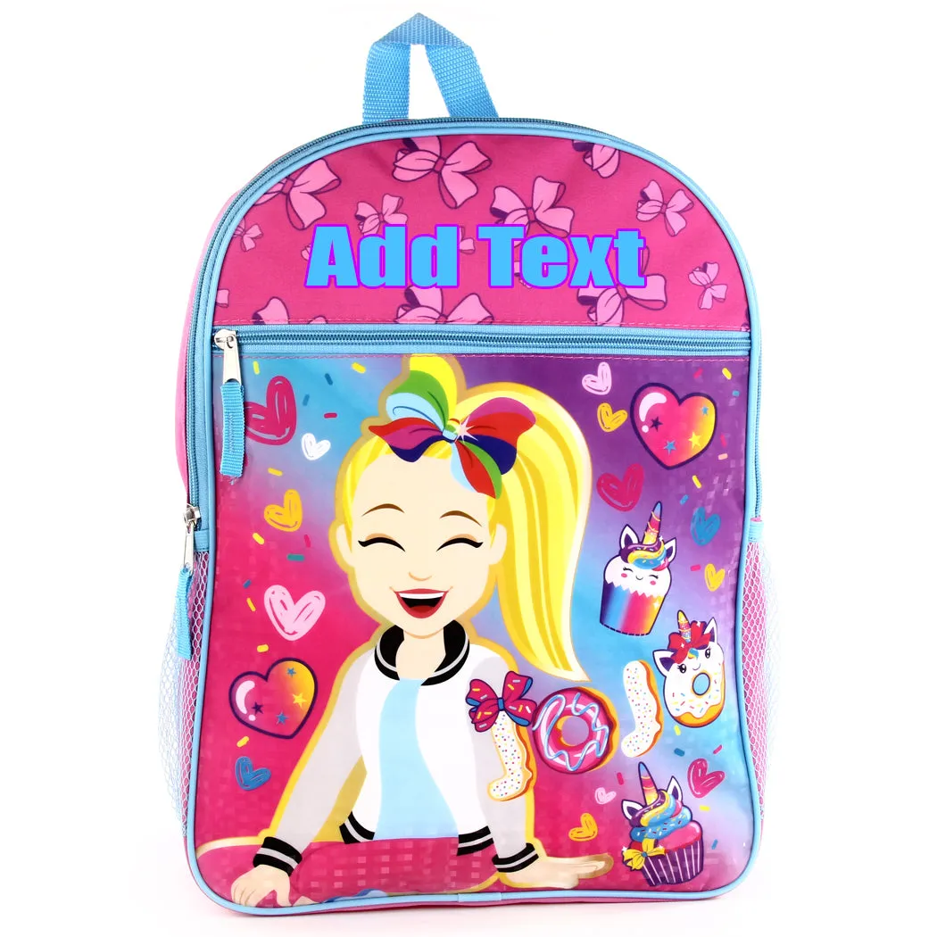 Personalized 16 Inch School Backpack - Jojo Siwa