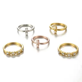 Scintillare by Sukkhi Exclusive Gold & Rhodium Plated Rings Combo for Women