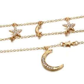 Scintillare by Sukkhi Graceful Gold Plated Moon & Star Necklace for Women