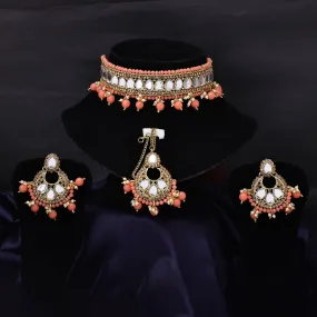 Sukkhi Adorable Gold Plated Choker Necklace Set For Women