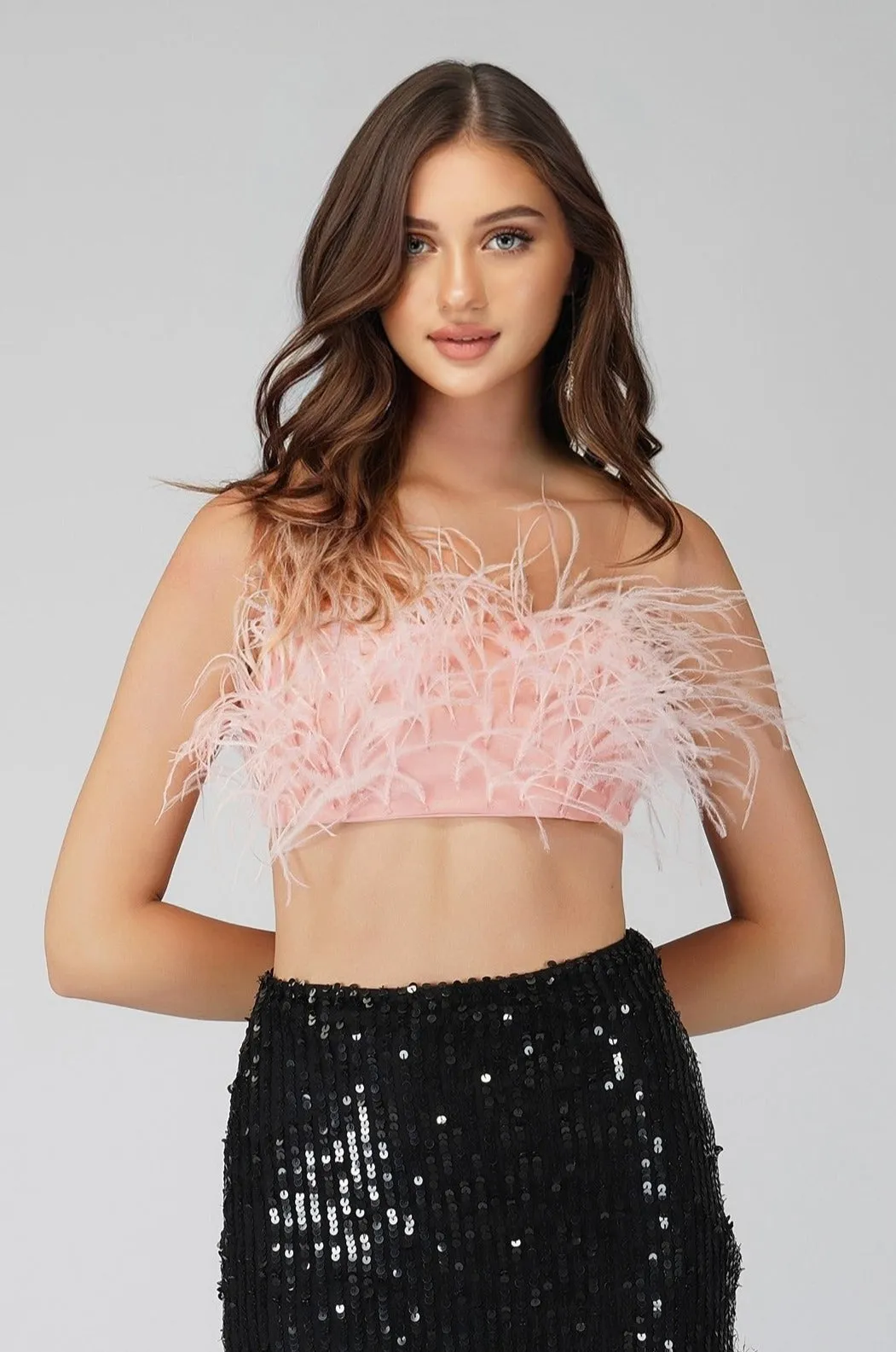 Xara Pink Feather Top